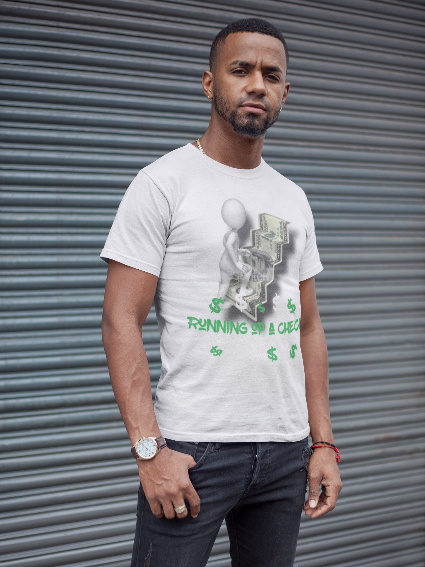 Running up a check T-Shirt