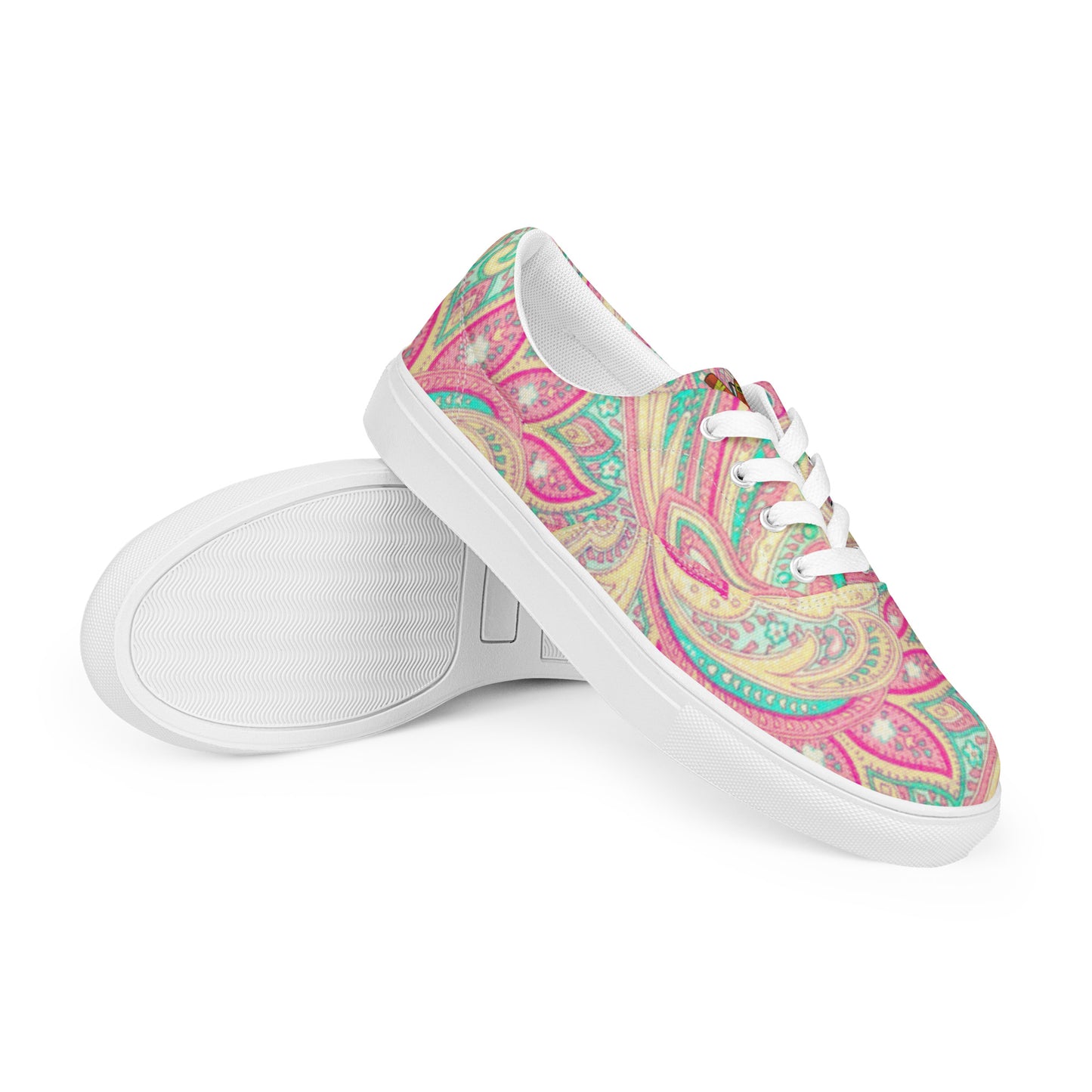 Women’s Flystrate Pink Paisley lace-up canvas shoes